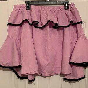 Off shoulder pretty in pink blouse